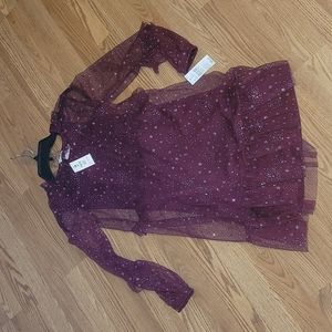 New Knitworks Burgundy 2 piece dress set size 14